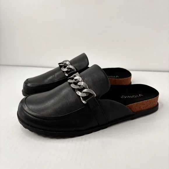 Vionic Georgie Mule Black Leather Womens Comfort Shoe Size 8.5 Arch Support NEW! - Picture 7 of 13